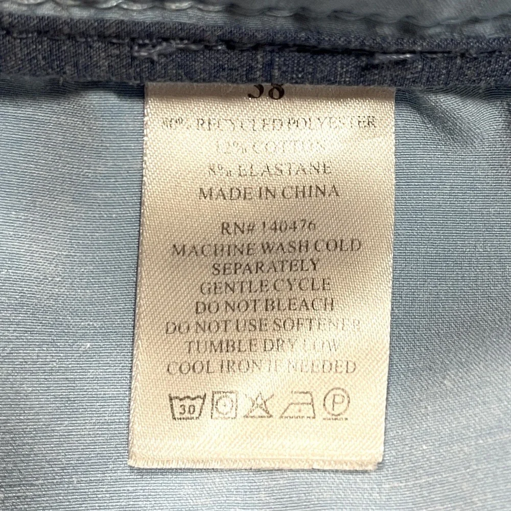 Faherty All Day Shorts Mens 38x9 Light Blue Performance Chinos Golf Preppy Beach